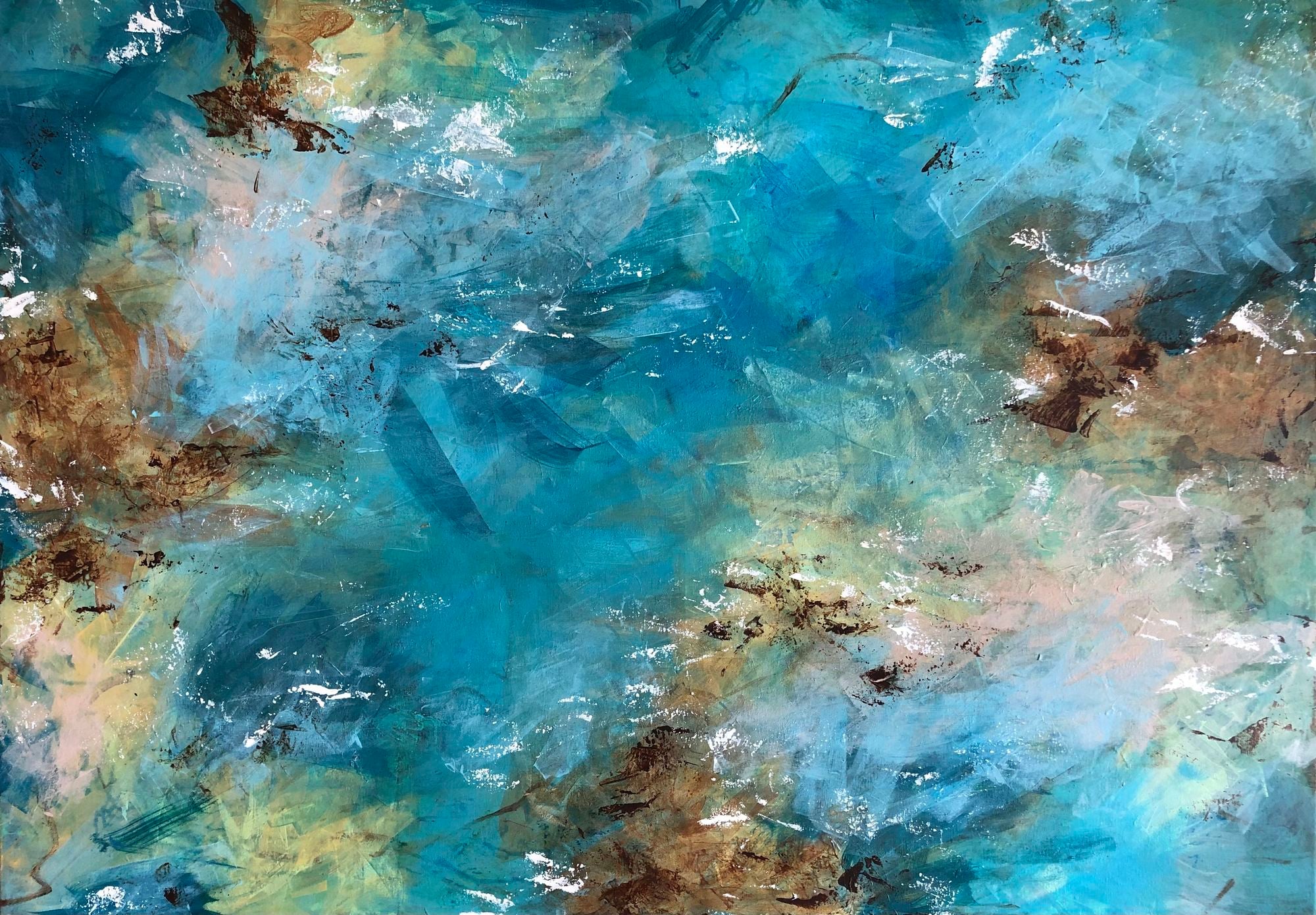 10.	”Som en fisk i vandet”. Størrelse 70 cm x 100 cm 