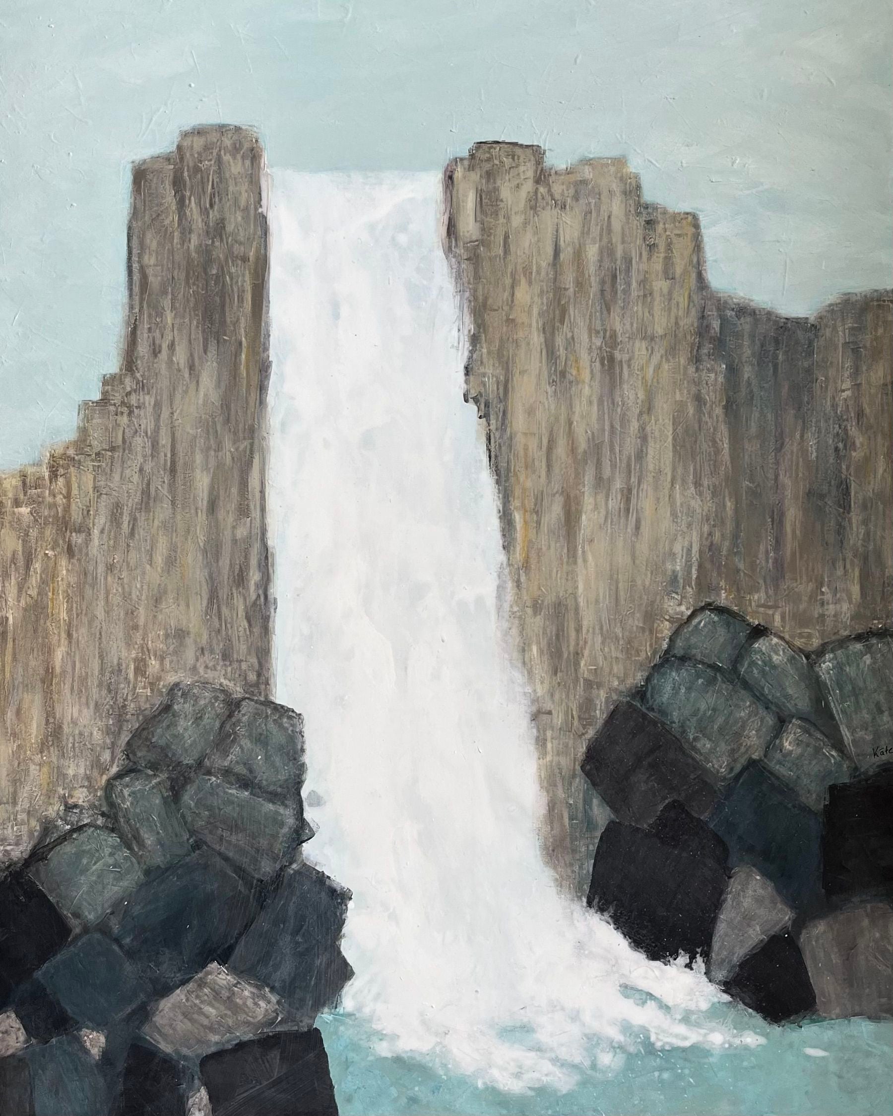 3.	”Waterfall”. Størrelse 100 cm x 80 cm. 