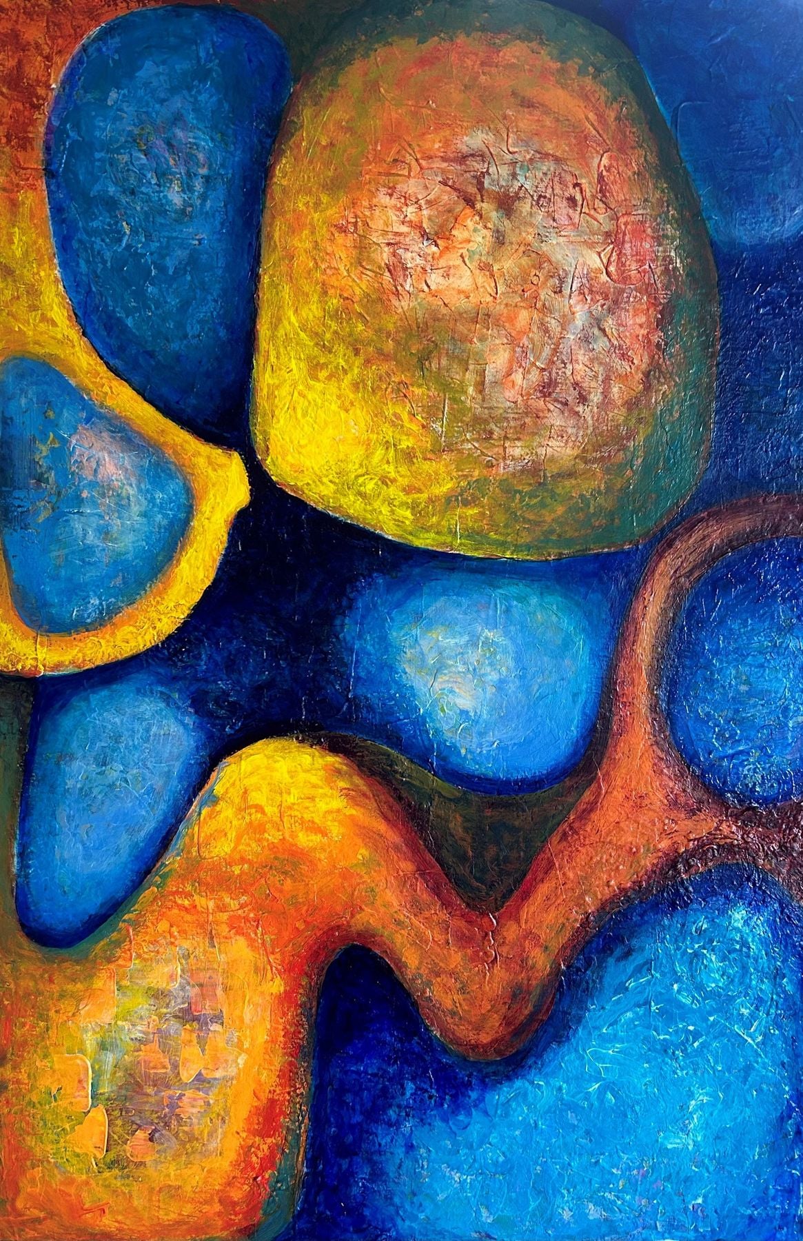Reclining woman in blue