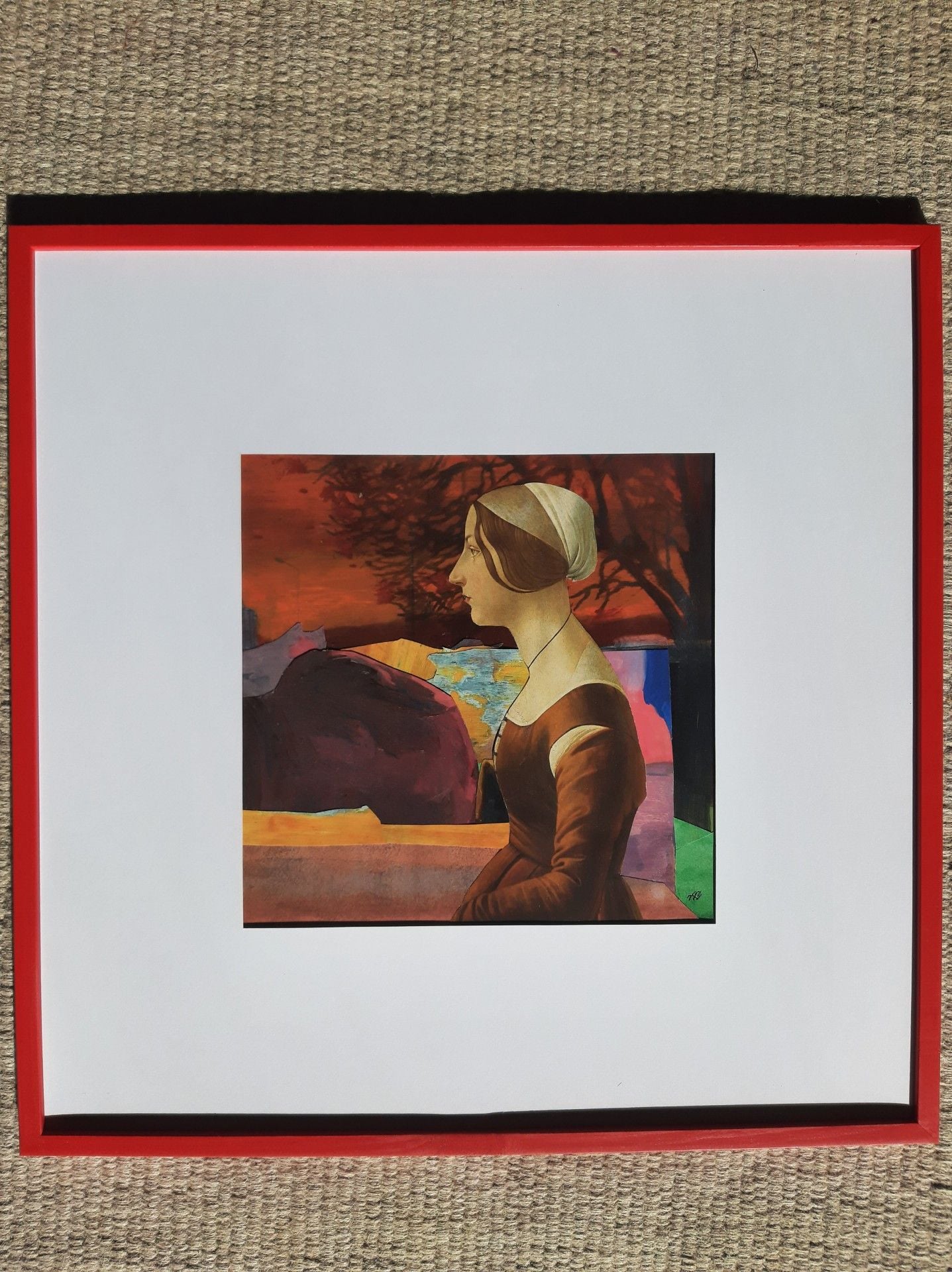 Hun gik sig over sø og land - og så sig ikke tilbage. 45 x 45 cm