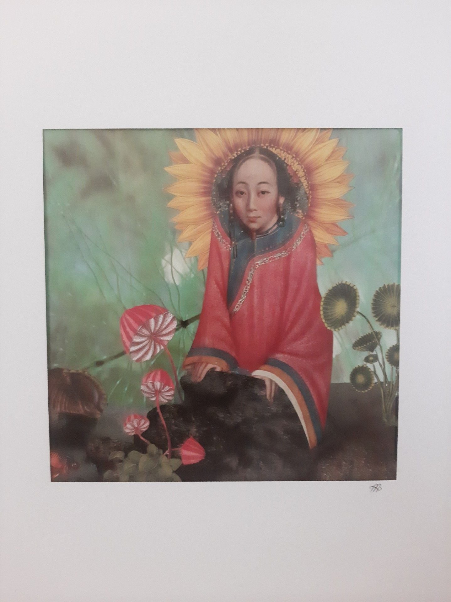 Sol ved søbred. 45 x 45 cm