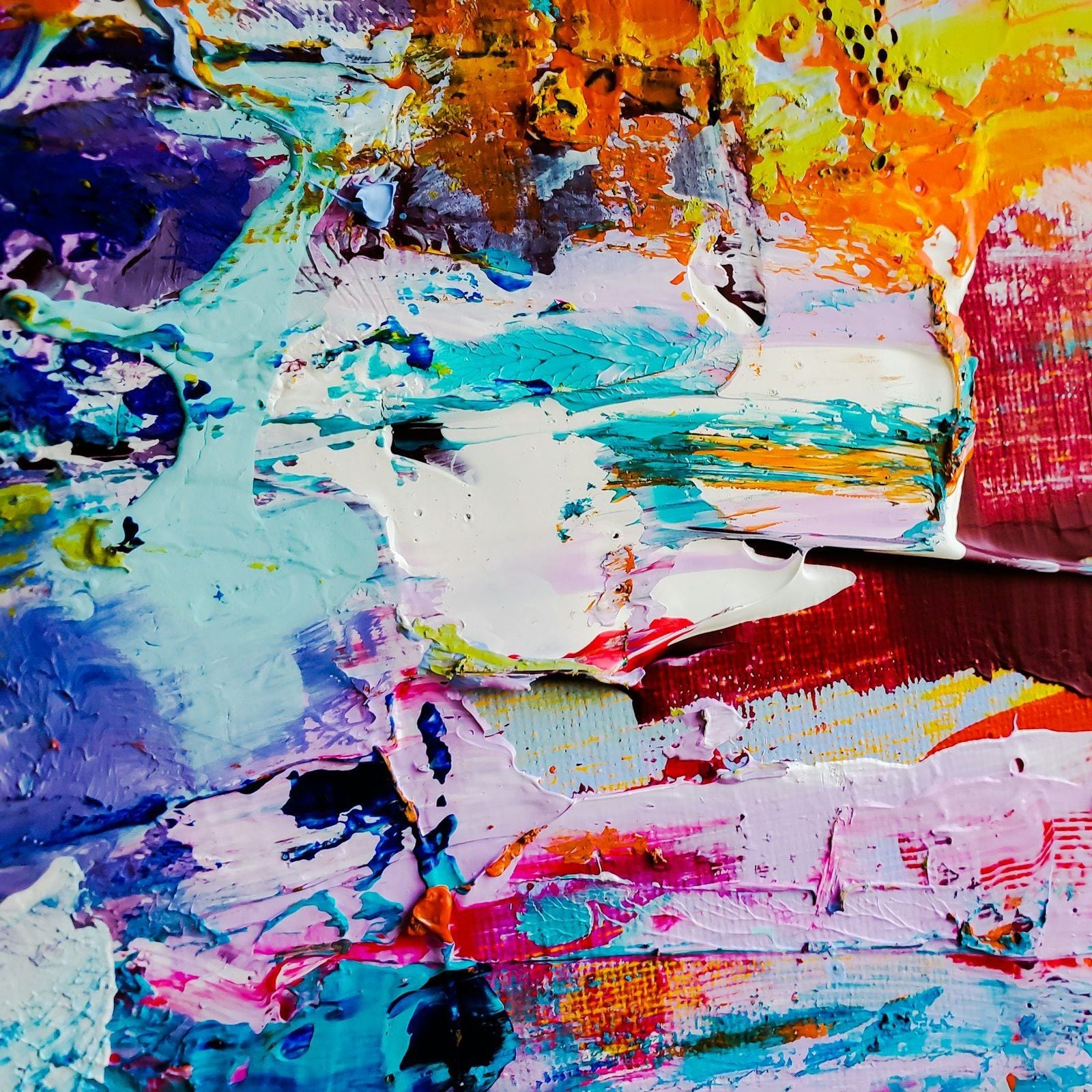 Nr. 6 - Akrylfarver på lærred - Mål b: 80 x h: 80 cm - Titel: XX5