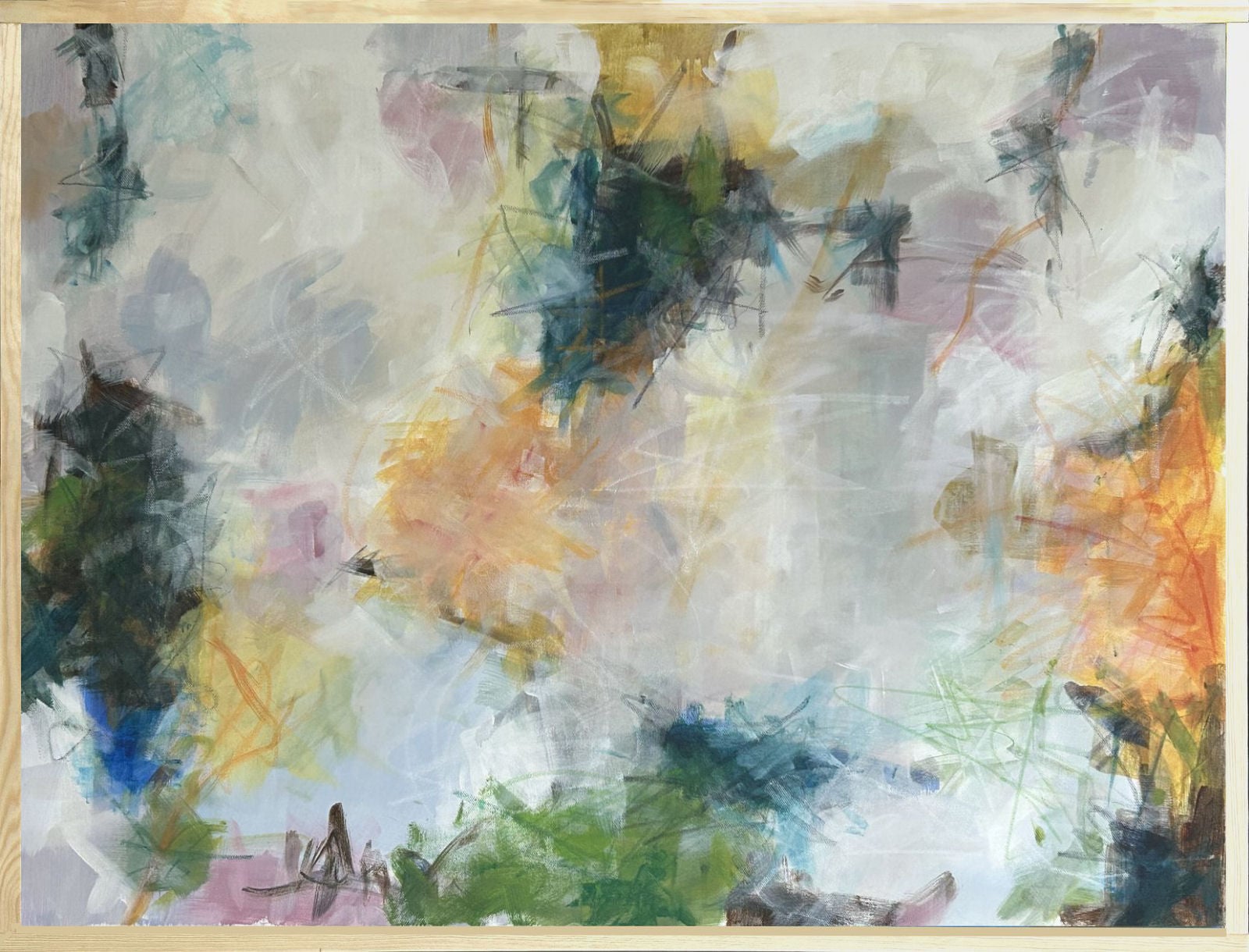 Farver fra Bornholm. Akrylfarver på lærred. Mål: 80 x 60 cm