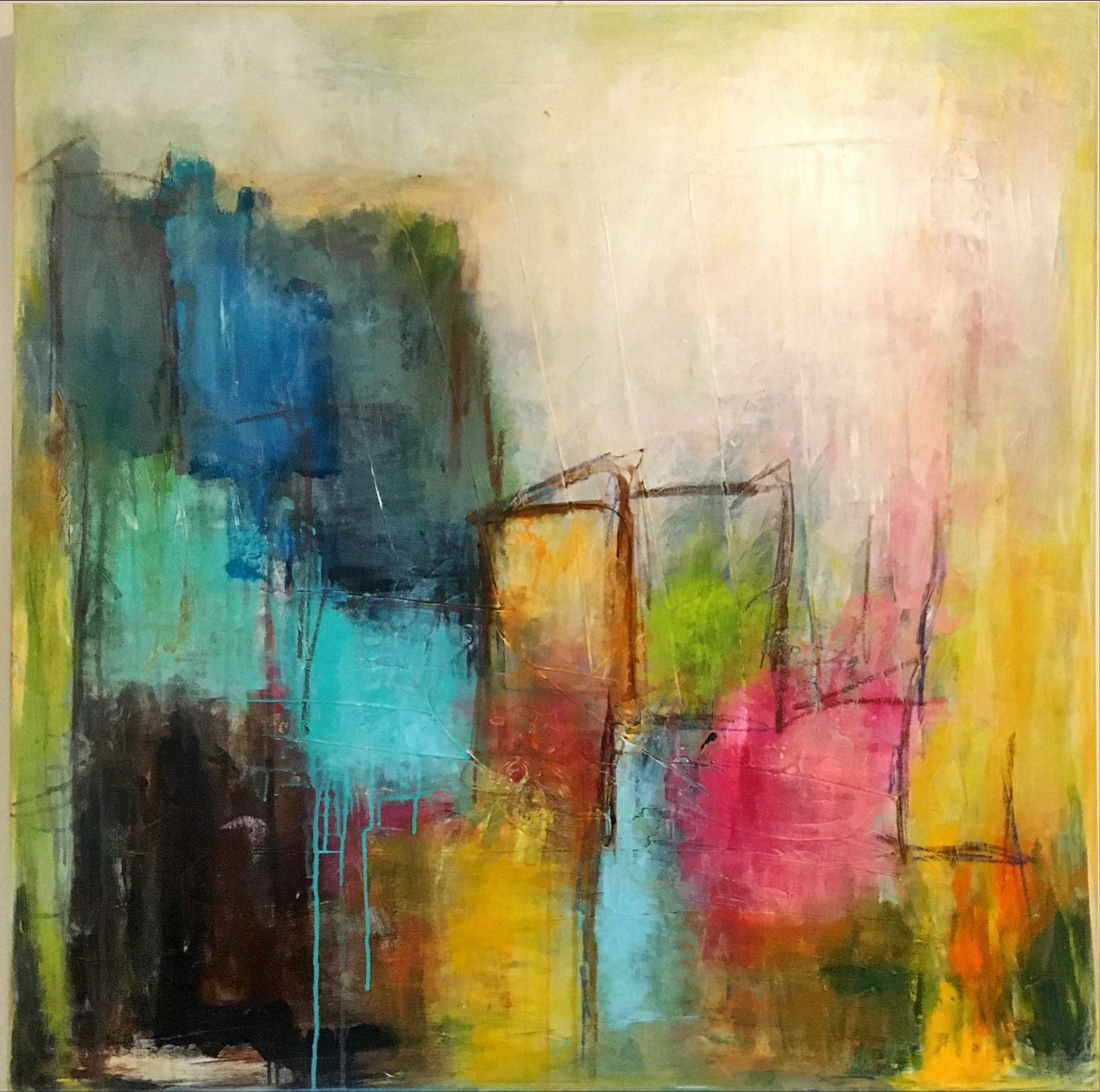 Solopgang / Sunrise - 100x100 cm - Solgt