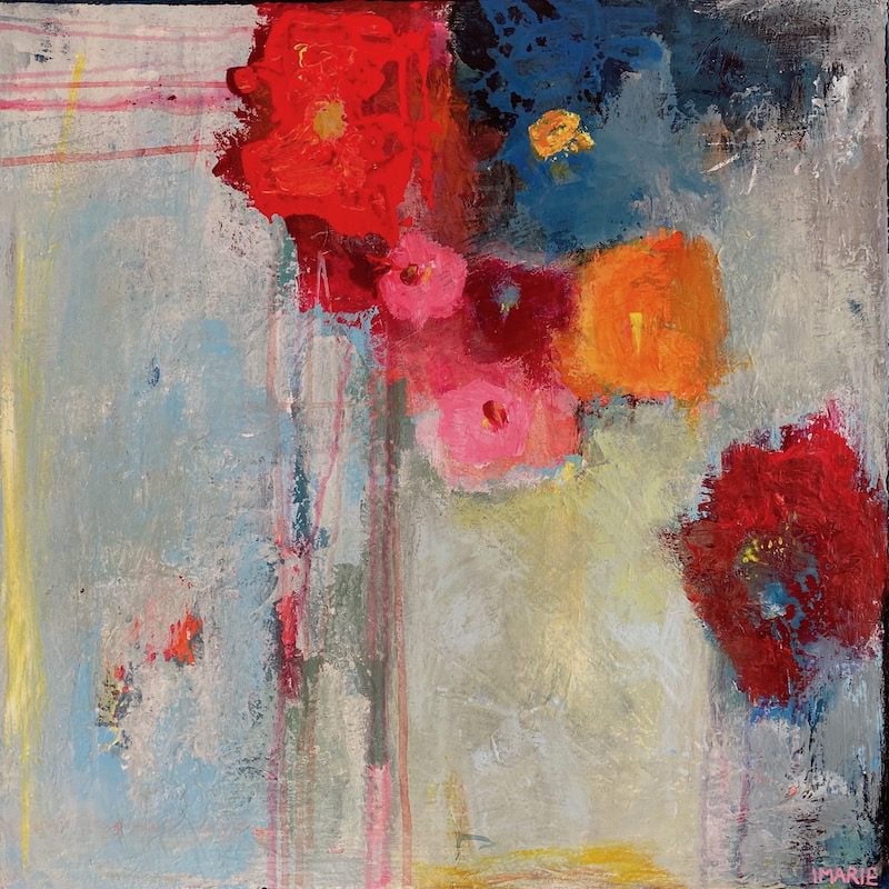 Sommerblomster / Summer Flowers - 40x40 cm - Solgt