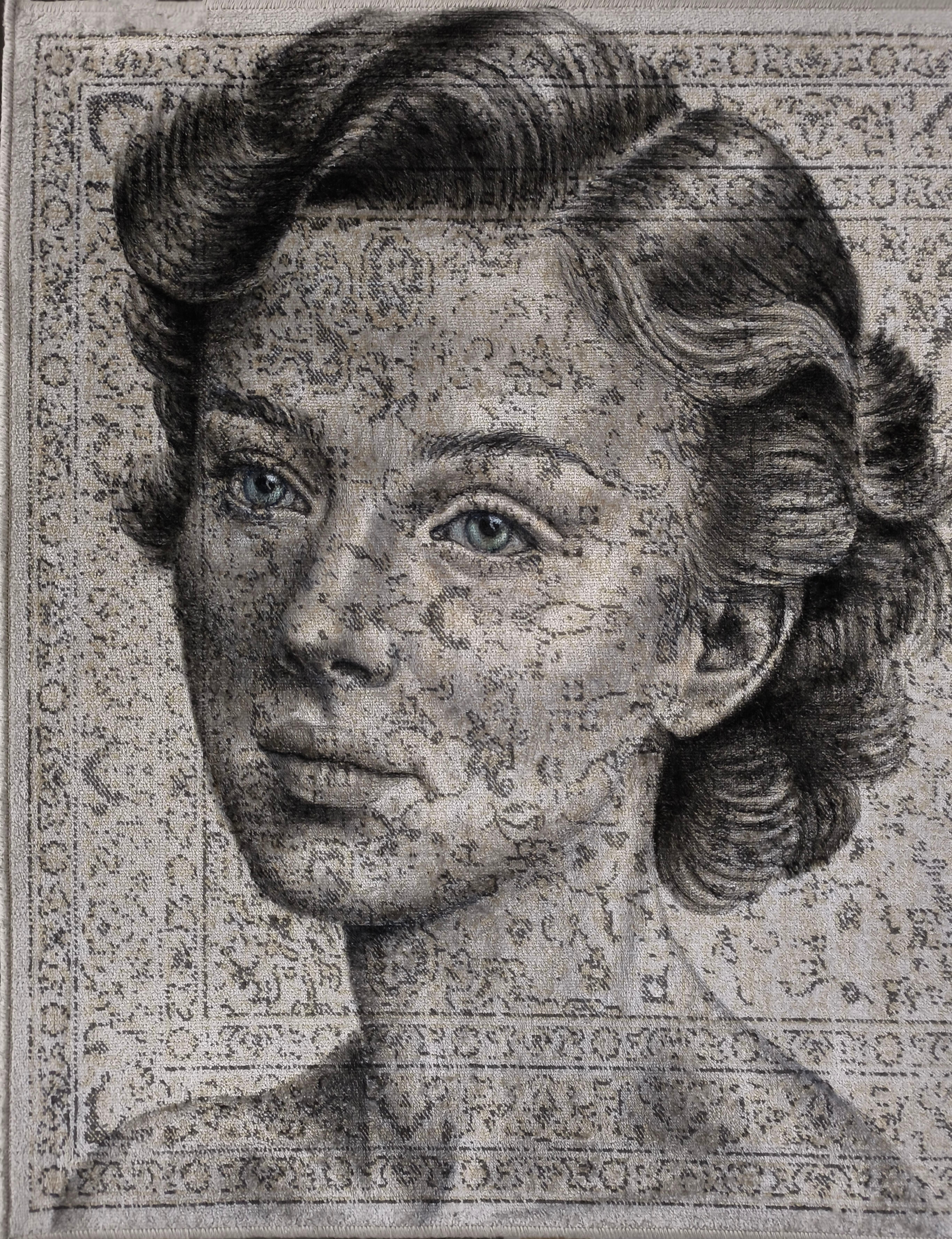 6. Olie på tæppe - 60x80 cm - “Celine”