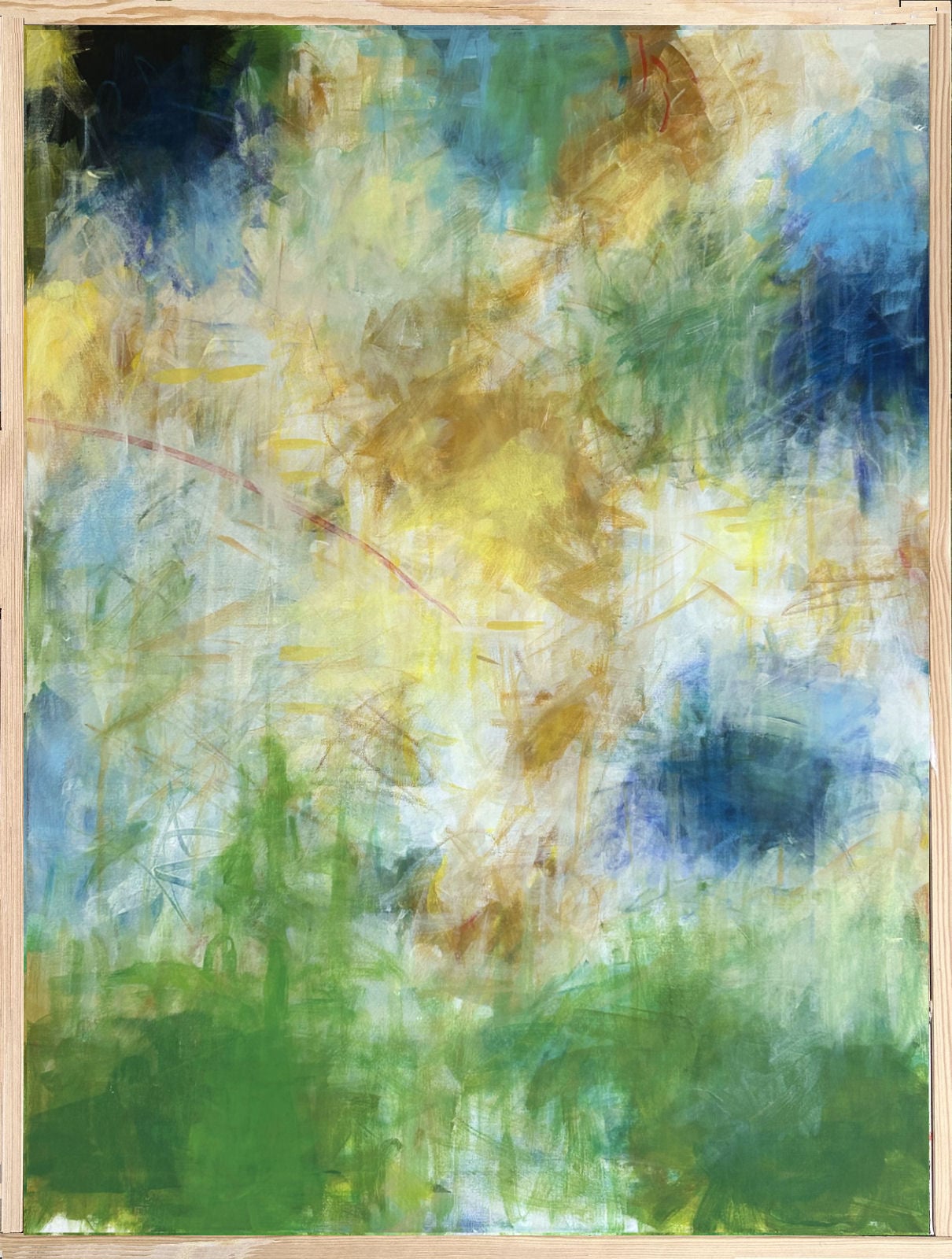 Sensommermorgenlys. Akrylfarver på lærred. Mål: 60 x 80 cm.