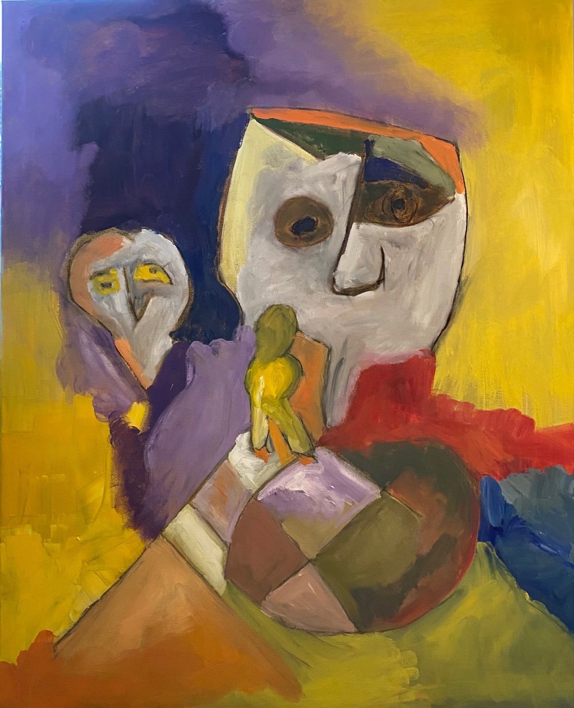 Akrylfarve på lærred. H: 100 x B: 80 cm