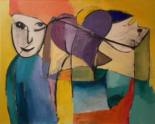 Akrylfarve på lærred. H: 80 x B: 100 cm