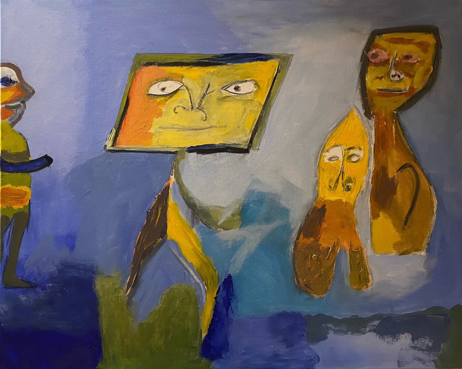 Akrylfarve på lærred. H: 80 x B: 100 cm