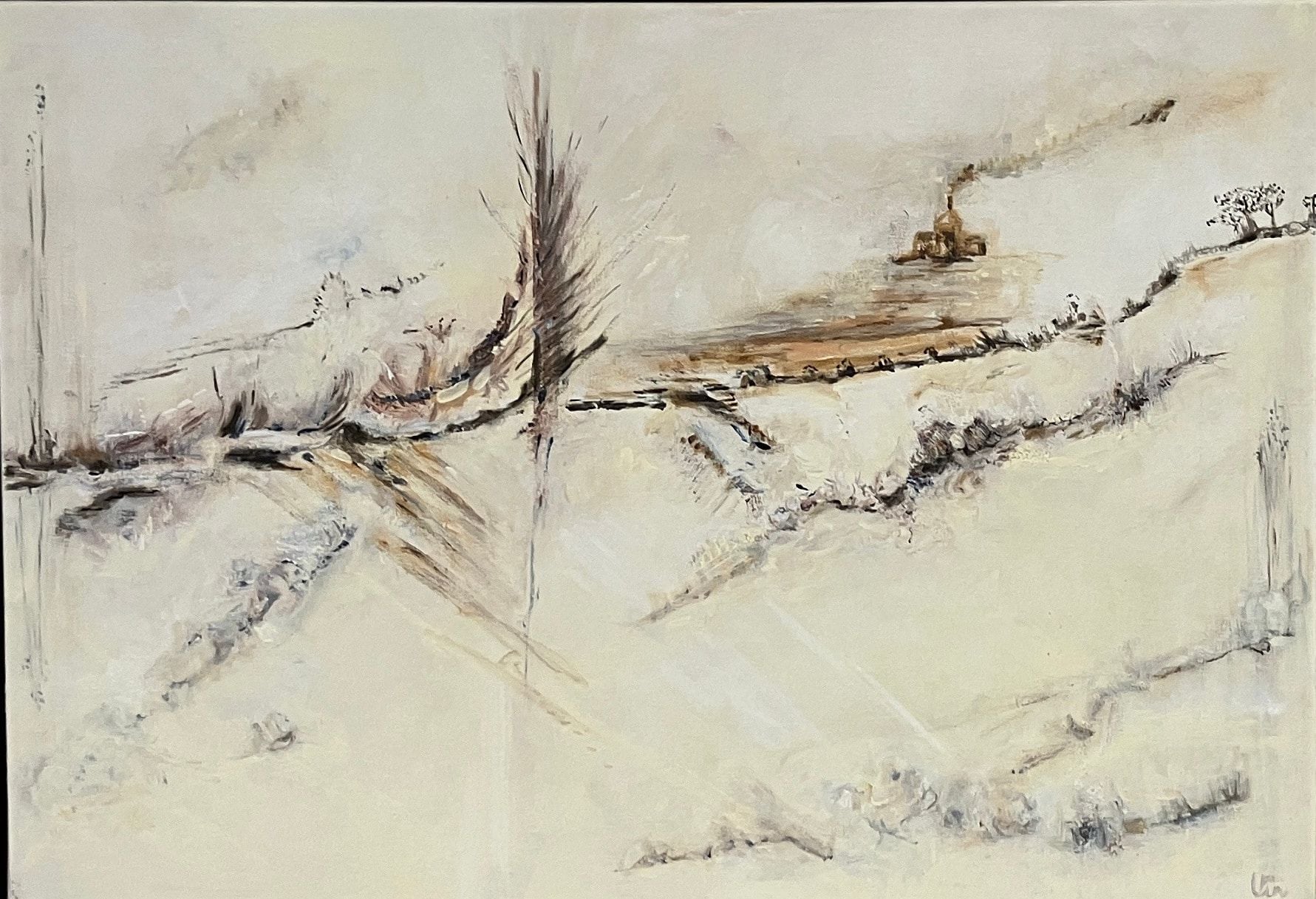 09. Dusk i sandet. Akryl på lærred 65 x 45 cm